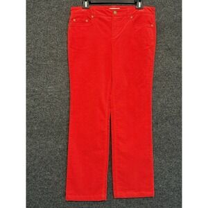 Jones New York Sport Red Corduroy Everyday Stretch Pants P8 Slim Boot Cut NWT
